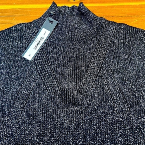 NWT Revolve Steve Madden Nadina Metallic LS Sweater Dress in Black & Silver, S - Picture 10 of 15